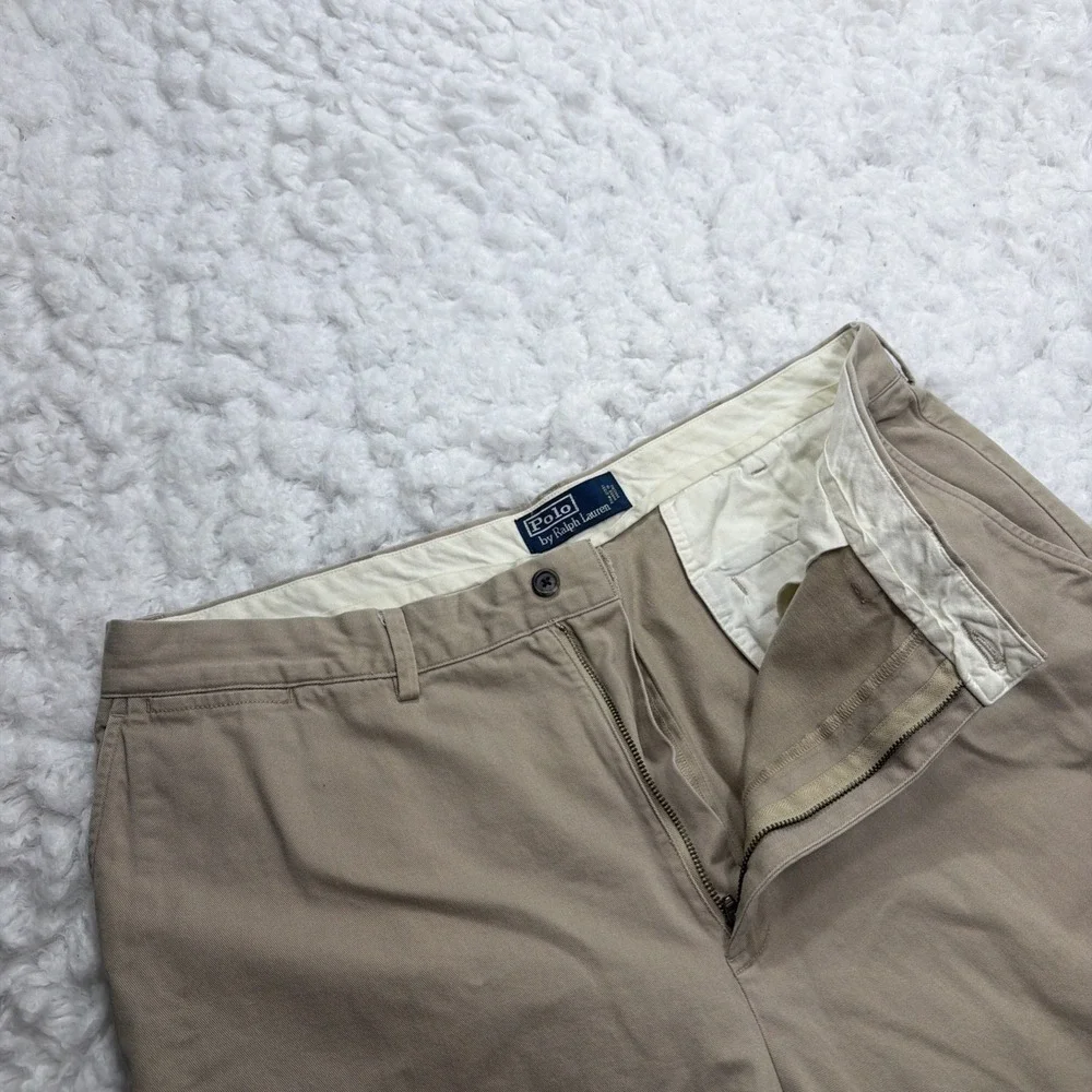 VTG Polo Ralph Lauren Chino‎ Pants 38 38x29 Beige Classic Straight Leg 90s Retro
